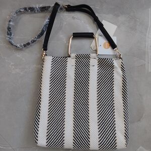 MMS Design Studio Black and White Chevron Shoulder Bag